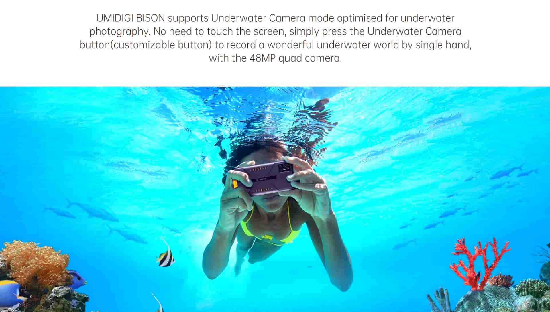 Umidigi Bison - подводная камера